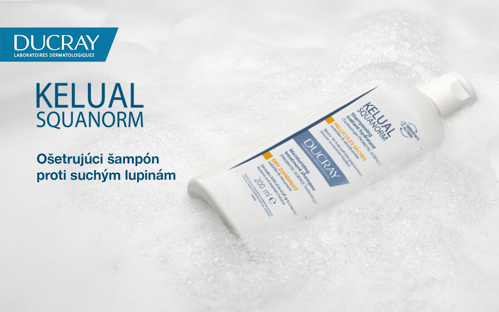 DUCRAY Kelual squanorm hydratačný šampón suché lupiny 200 ml